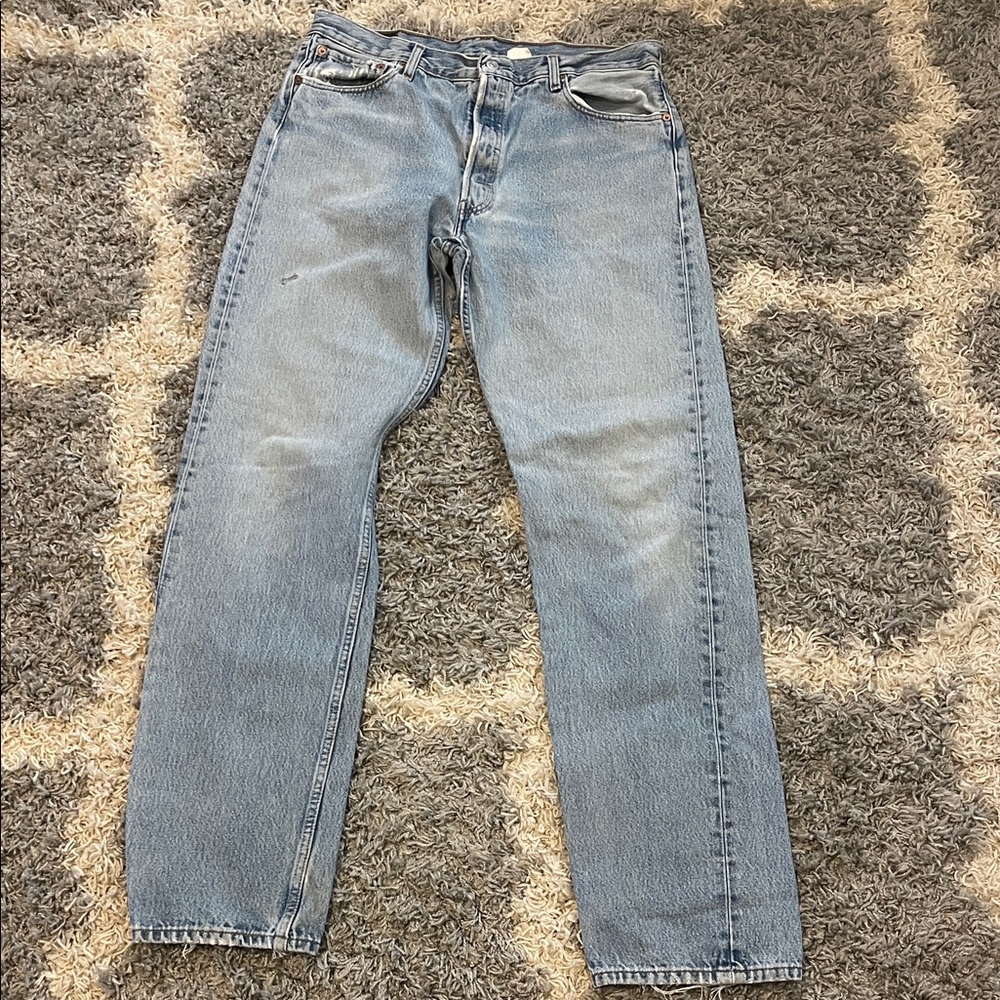 VTG Y2K Levi's 501 Button Fly Original Fit Straight Leg Blue Denim 36x36